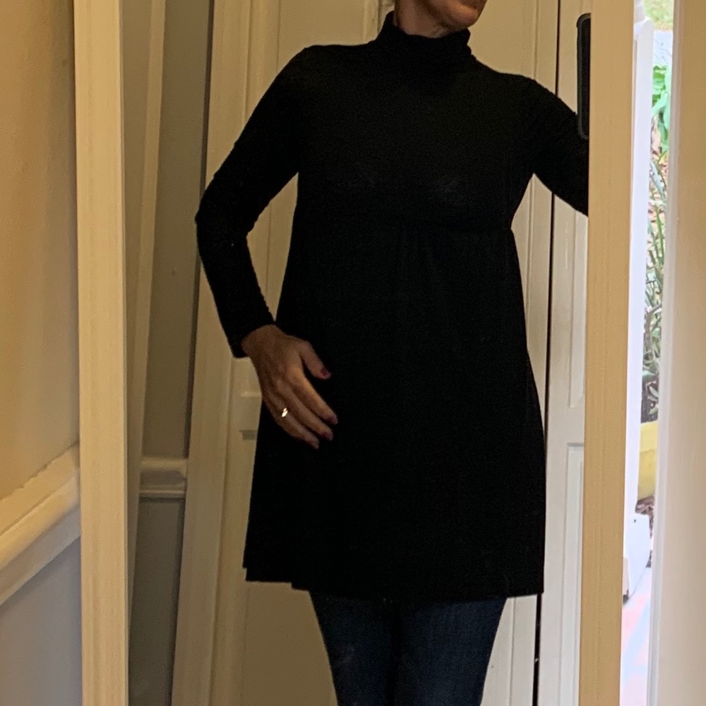Long black  shirt/tunic-winter turtleneck-loose fit